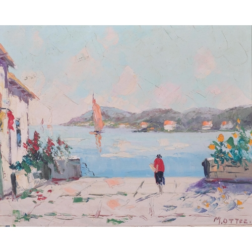 399 - Marc Ottee (1898 - 1982), Mediterranean harbour scene, oil on canvas, signed, 40cm x 51cm, framed, p... 