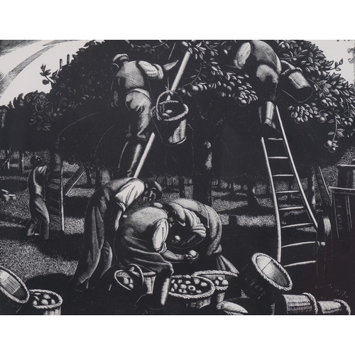 407 - Clare Leighton (1898-1989), wood engraving printed from the block on paper, September, Apple-Picking... 