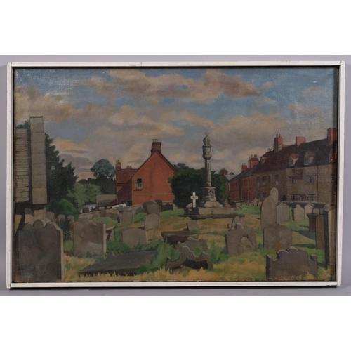 409 - Douglas Pittuck, churchyard Old Headington, oil on canvas, 51cm x 76cm, framed