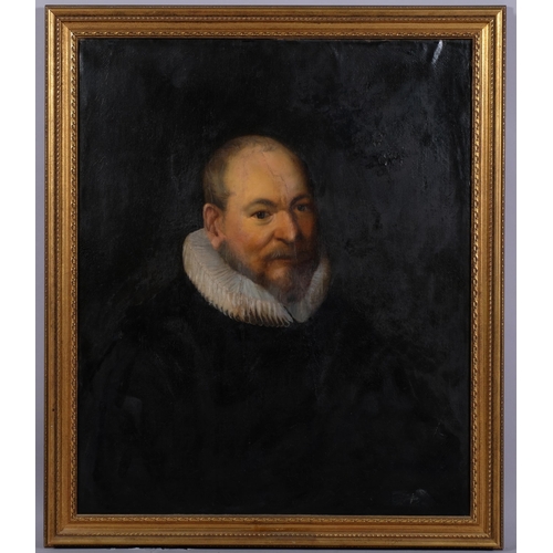 419 - 17th/18th century Dutch School, portrait of a man wearing a ruff, unsigned, 74cm x 61cm, framed