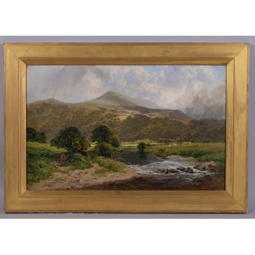 426 - James Peel (1811 - 1906), view of Snowdon, oil on canvas, signed, 36cm x 56cm, framed