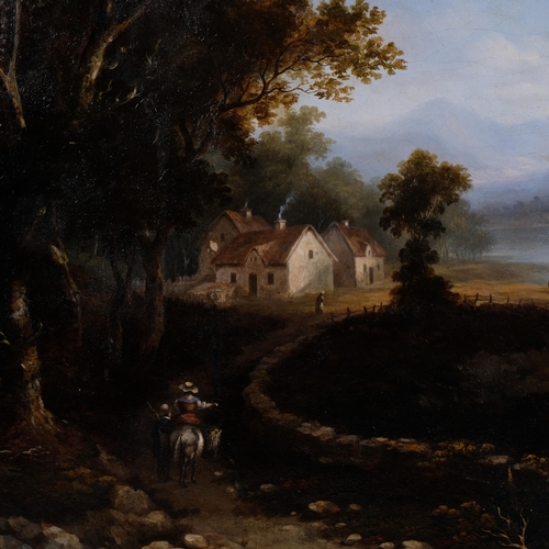 428 - Early 19th century English School, extensive river landscape, possibly circle of Nasmyth, oil on can... 