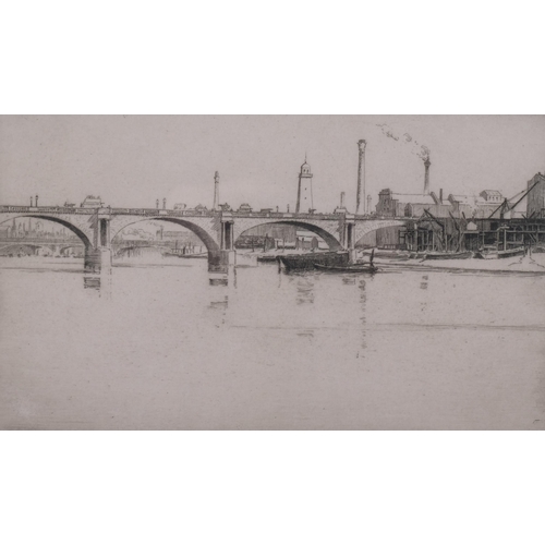 431 - 3 Thames docklands etchings, all signed in pencil, 2 framed and 1 mounted (3)