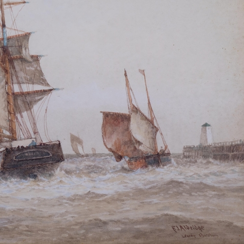 432 - Frederick James Aldridge (1850 - 1933), leaving Shoreham, watercolour, signed, 35cm x 53cm, framed