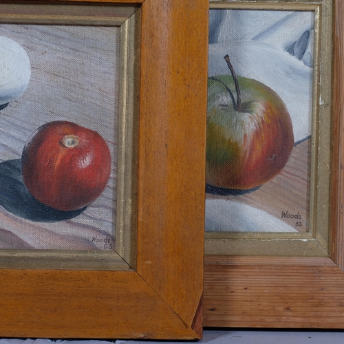 434 - Joseph Woods, 2 mid-20th century still lives, both signed and dated 1953, 15cm x 20cm, framed