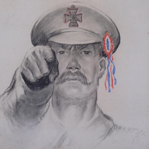 442 - H Wilcox, pencil/watercolour design for a Church Lads Brigade recruitment poster, signed and dated 1... 