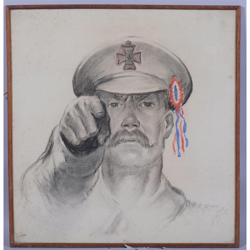 442 - H Wilcox, pencil/watercolour design for a Church Lads Brigade recruitment poster, signed and dated 1... 