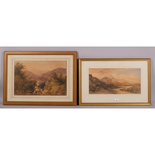 444 - 2 x 19th century landscape watercolours, unsigned, framed (2)