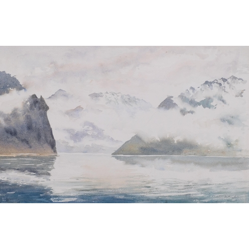 455 - Anthony Hill, Bjordal, Norway, watercolour, signed and dated 1983, 30cm x 46cm, framed