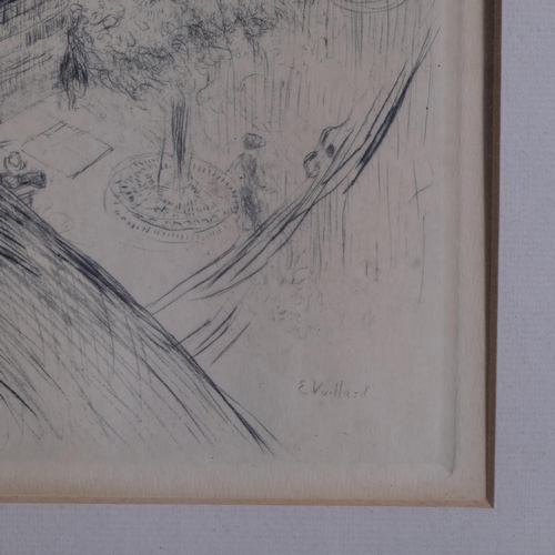 459 - E Vuillard, Le Square Vintimille, etching, signed in the plate, plate size 33cm x 25cm, framed