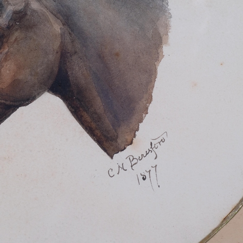 470 - Celia Beresford, portrait of a horse, watercolour, signed and dated 1877, 22cm x 25cm, framed