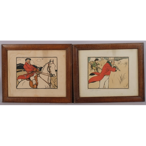 474 - Cecil Aldin, 2 sporting prints, signed in pencil, image 26cm x 33cm, framed