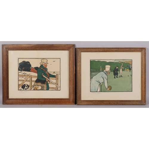 475 - Cecil Aldin, 2 sporting prints, signed in pencil, image 26cm x 33cm, framed