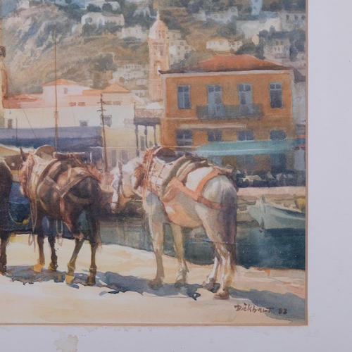 495 - Dick Hart (1920 - 1990), Continental street scene, watercolour, signed and dated '83, 24cm x 35cm, f... 