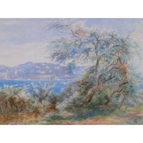 510 - Albert Goodwin (1845-1932), watercolour on paper, Continental Landscape, monogrammed, 29.5cm x 20.5c... 