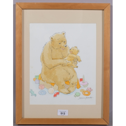 513 - John Prater (born 1947), pencil and watercolour on paper, Tickly Tickly on Your Knee, original illus... 