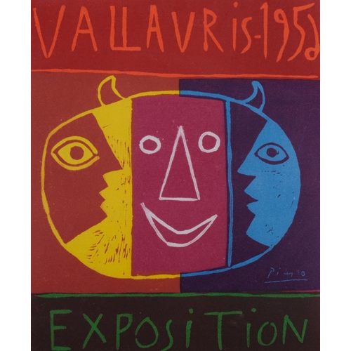 521 - Pablo Picasso (1881-1973), lithograph in colours on paper, Exposition Vallauris 1956, signed in the ... 