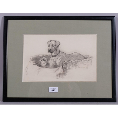 522 - Christopher Gifford Ambler (1886-1965) pencil and wash drawing on paper, Between the Great Paws, sig... 