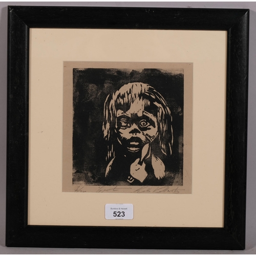 523 - Kathe Kollwitz (1867-1945), wood engraving on paper, Brot (Bread), signed and numbered 8/25, 15.8cm ... 