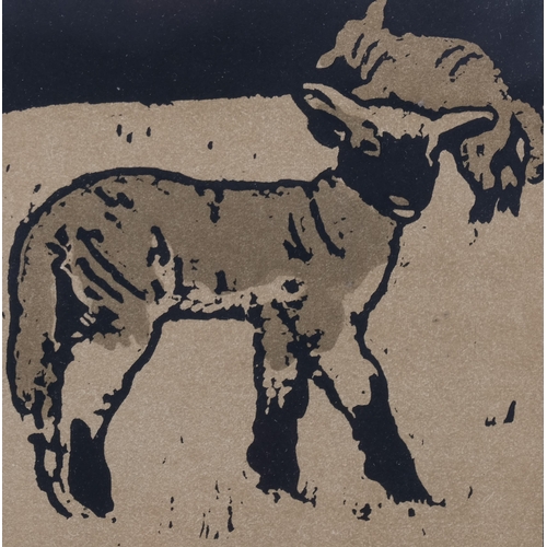 524 - William Nicholson (1872-1949), lithograph in colours on paper, The Very Tame Lamb, from The Square B... 