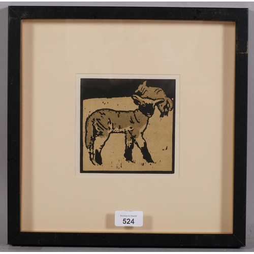 524 - William Nicholson (1872-1949), lithograph in colours on paper, The Very Tame Lamb, from The Square B... 