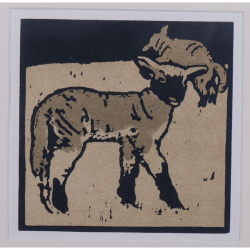 524 - William Nicholson (1872-1949), lithograph in colours on paper, The Very Tame Lamb, from The Square B... 