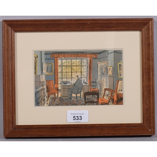 533 - Edward Bawden (1903-1989), original colour lithograph on paper, The Vicar, from Life in an English V... 