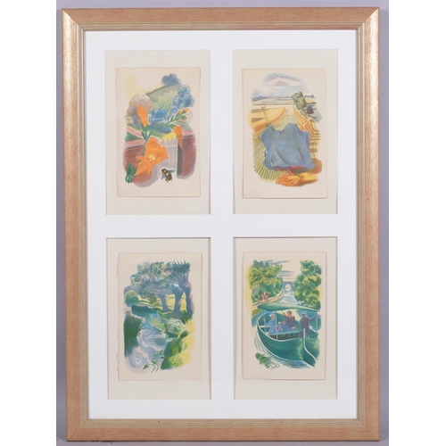 536 - John Nash, 4 landscapes, original lithographs published by Curwen Press 1939, sheet size 21cm x 13cm... 