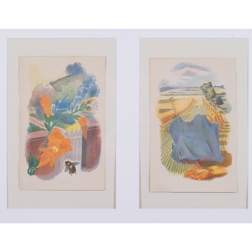 536 - John Nash, 4 landscapes, original lithographs published by Curwen Press 1939, sheet size 21cm x 13cm... 