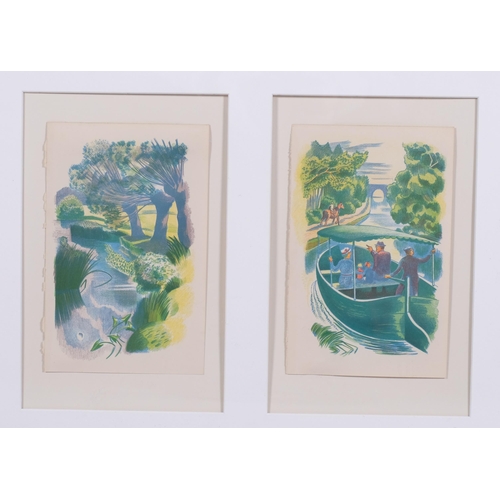 536 - John Nash, 4 landscapes, original lithographs published by Curwen Press 1939, sheet size 21cm x 13cm... 