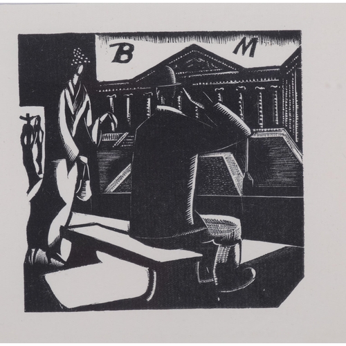 538 - Paul Nash, Close Up, woodcut print, from an edition of 1000 copies, postan ref. W32, image 10cm x 10... 