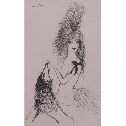 541 - Marie Laurencin, La Perreuque, the new keepsake, 1921 issue, original etching, Marchessau ref. no. 3... 