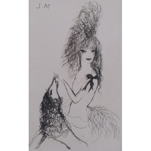 541 - Marie Laurencin, La Perreuque, the new keepsake, 1921 issue, original etching, Marchessau ref. no. 3... 