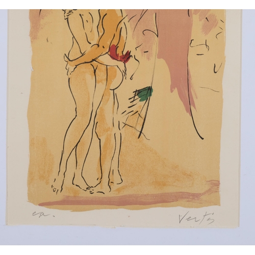 544 - Marcel Vertes, L'Amour, lithograph, artist's proof, signed in pencil, image 24cm x 18cm, framed