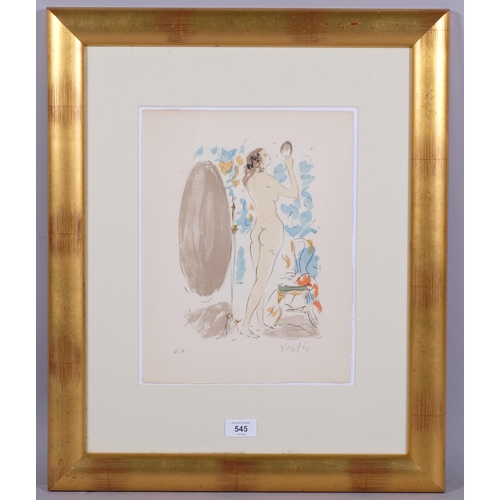 545 - Marcel Vertes, L'Amour, lithograph, artist's proof, signed in pencil, sheet 33cm x 25cm, framed