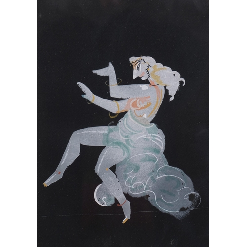 551 - Andre Derain, dancing figure, pochoir gouache on black paper, 1938, from an edition of 1500 copies, ... 