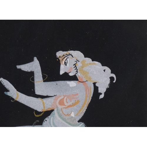 551 - Andre Derain, dancing figure, pochoir gouache on black paper, 1938, from an edition of 1500 copies, ... 