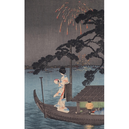 574 - Shotei (Hiroki Takahashi) (1871 - 1945), 2 Japanese colour woodblock prints, cold winter wind, and w... 