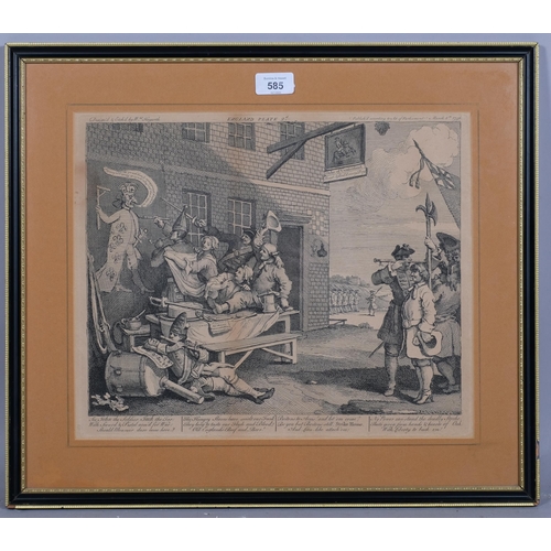 585 - William Hogarth, England 2, published 1756, plate 31cm x 39cm, framed