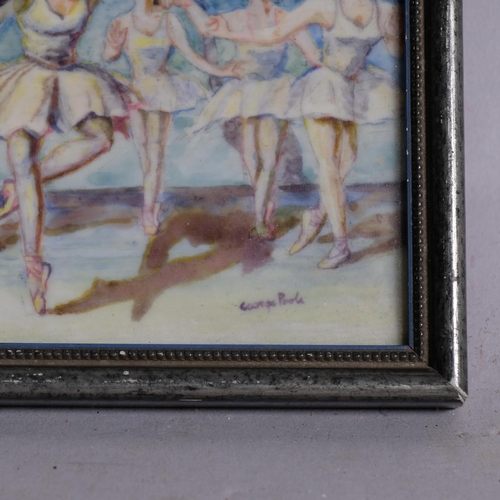 589 - George Poole (1915 - 2000), Swan Lake, miniature painting on ivorine, circa 1940s, signed, also titl... 