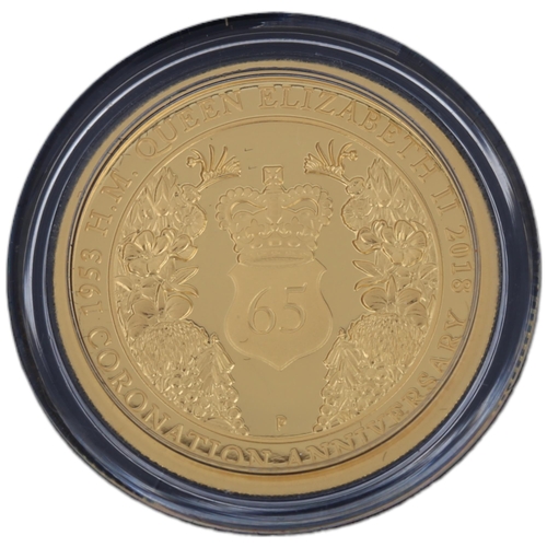 1203 - An Australian 2018 Elizabeth II quarter ounce 9999 pure gold twenty five dollars 65th Coronation Ann... 