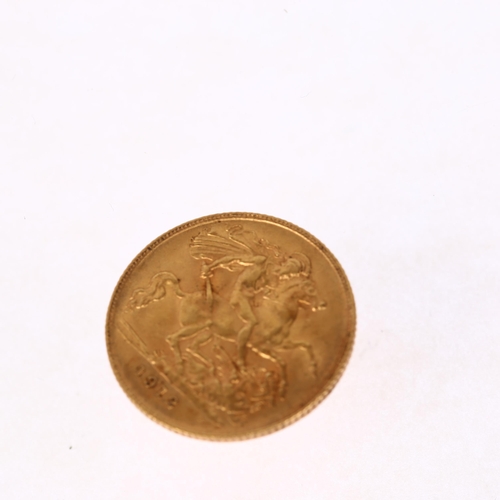 1210 - A George V 1912 gold half sovereign coin, 3.9g