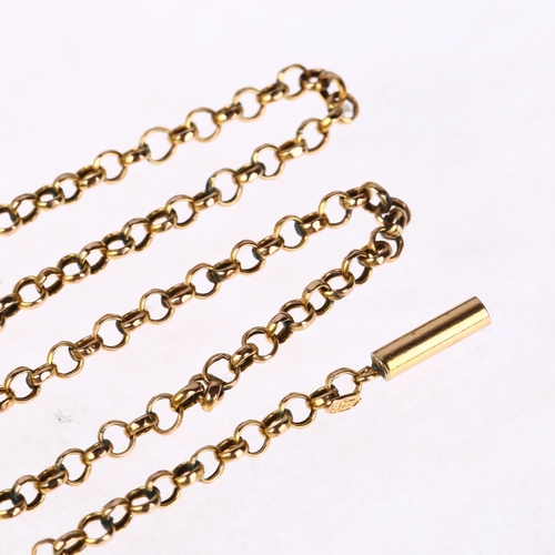 1245 - An Antique 9ct gold belcher link chain necklace, 46cm, 5.4g