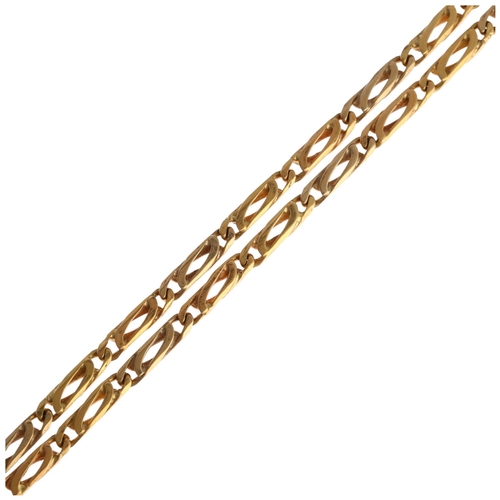 1279 - A Middle Eastern fancy link chain necklace, foreign gold assay marks, 50cm, 26.2g