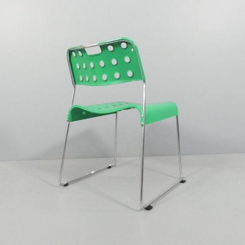 2003 - RODNEY KINSMAN FOR BIEFFEPLAST - A mid-century Omstak chair in green.