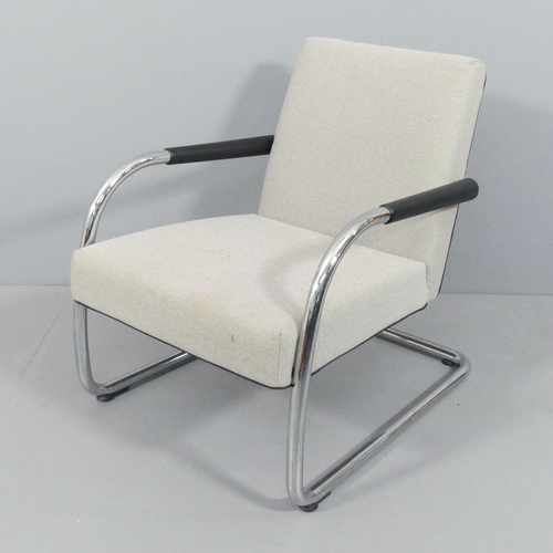 2007 - A Vitra Visalounge cantilever lounge chair by Antonio Citterio, the chrome plated steel frame with l... 