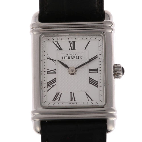 1071 - MICHEL HERBELIN - a lady's stainless steel Art Deco Collection quart wristwatch, ref. 17478, circa 2... 