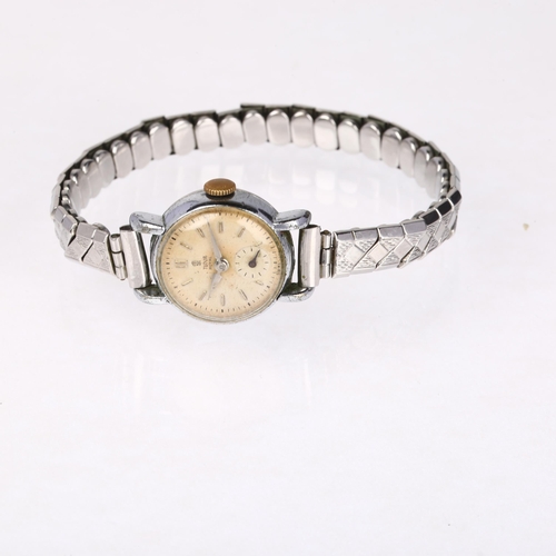 1078 - TUDOR - a lady's stainless steel Royal mechanical bracelet watch, silvered dial with applied baton h... 