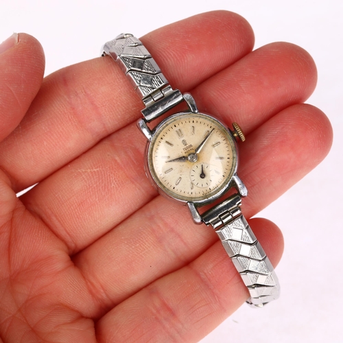 1078 - TUDOR - a lady's stainless steel Royal mechanical bracelet watch, silvered dial with applied baton h... 