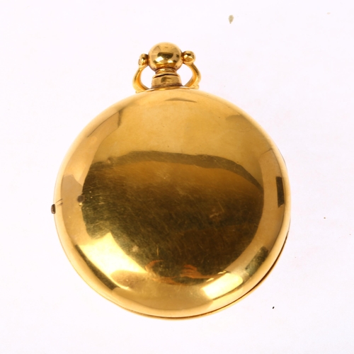 1088 - A 19th century gold plated pair-cased open-face key-wind Verge pocket watch, by Robert Swan of Londo... 